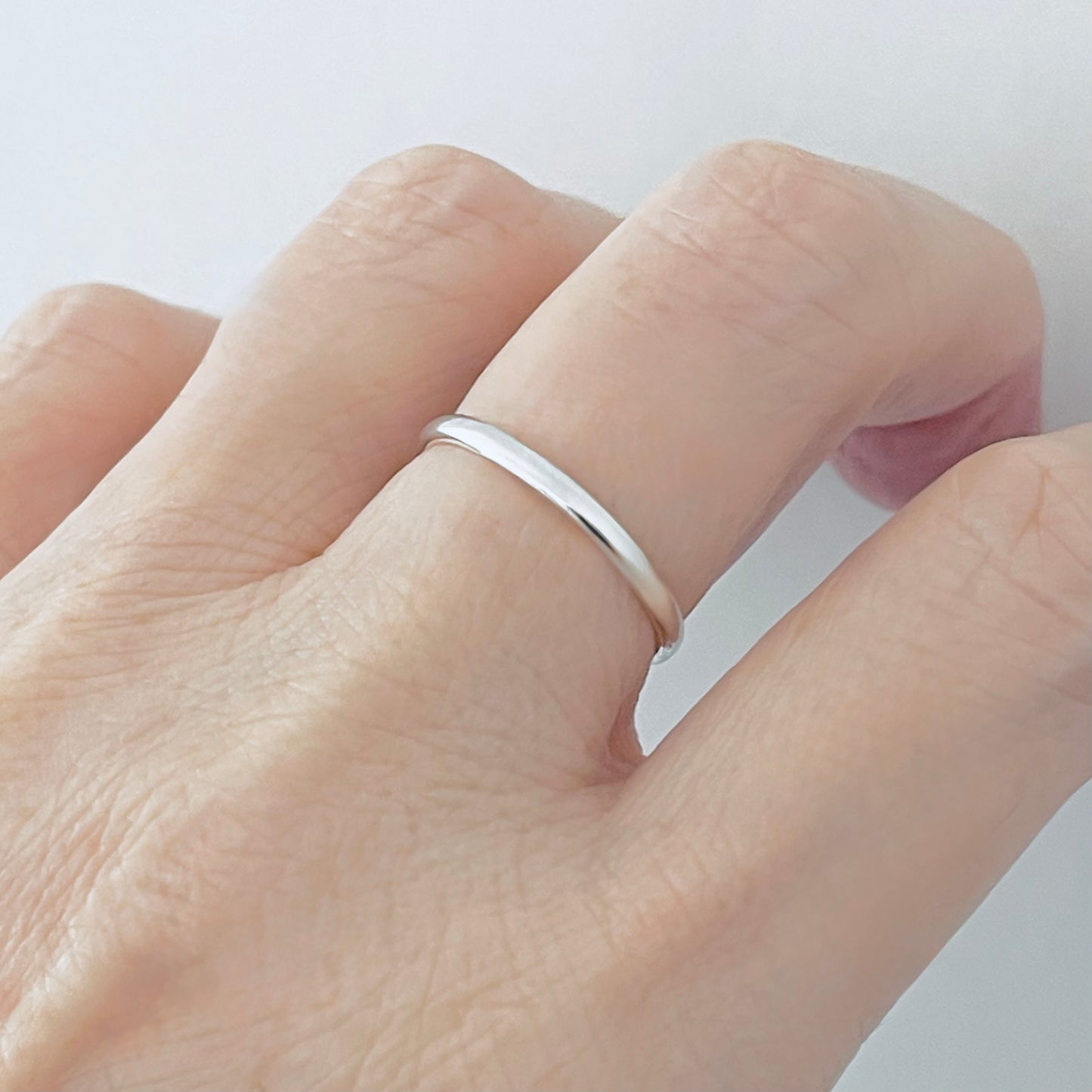 Sterling Silver Plain 2mm Band Ring, Dainty Wedding Bands, Stackable Rings