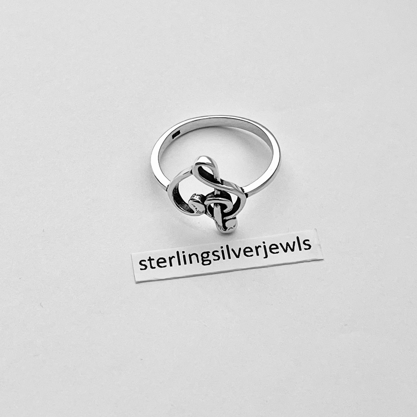 Sterling Silver Love Note Heart Ring, Musical Ring, Silver Rings, Clef Note Ring