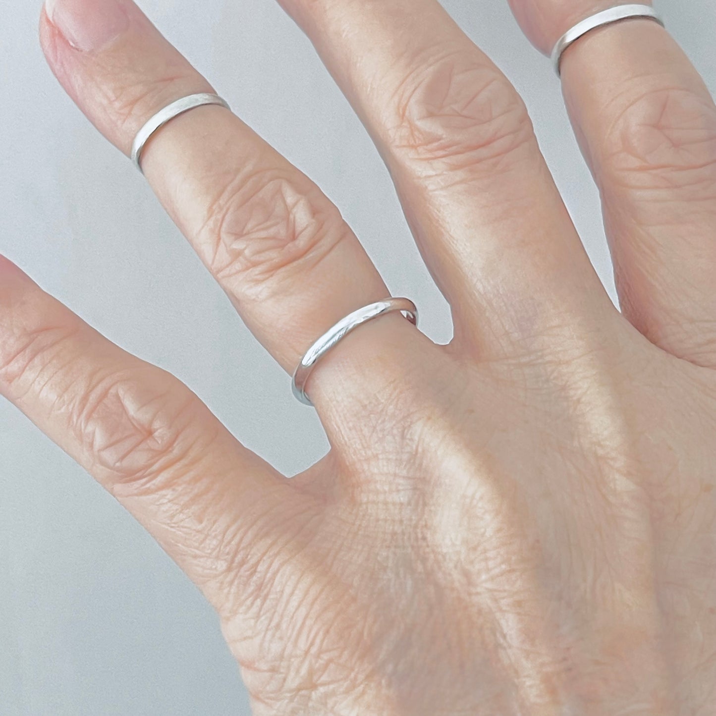 Sterling Silver Plain 2mm Band Ring, Dainty Wedding Bands, Stackable Rings