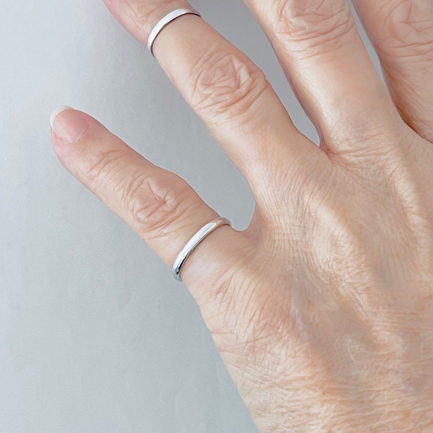 Sterling Silver Plain 2mm Band Ring, Dainty Wedding Bands, Stackable Rings