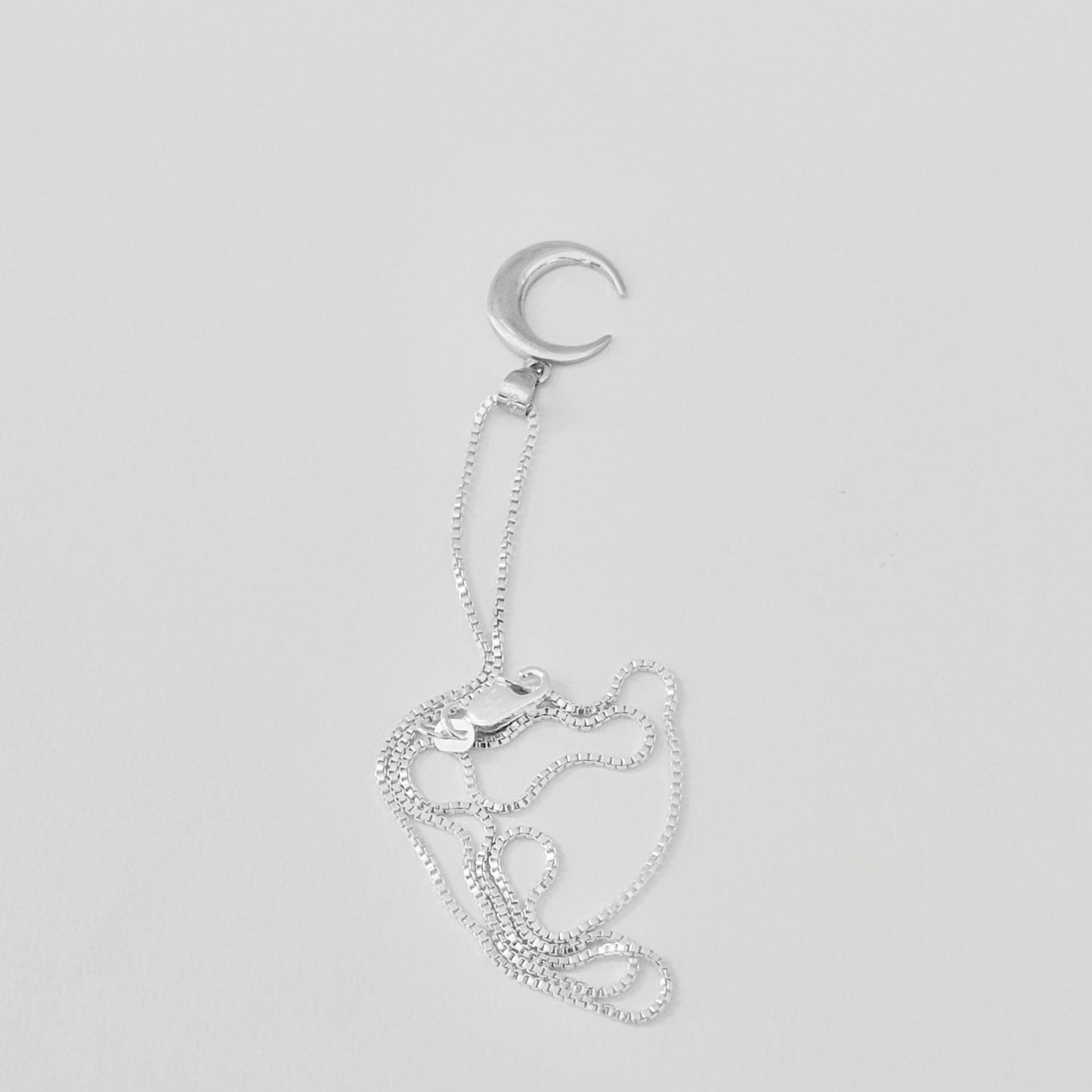925 Sterling Silver Crescent Moon Necklace | Celestial Pendant with Italian Box Chain