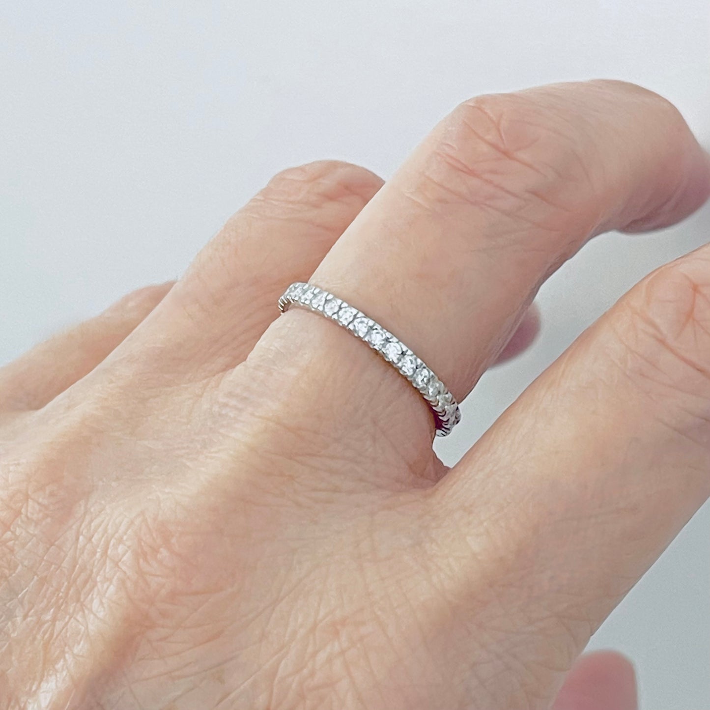 925 Sterling Silver Eternity CZ Wedding Band | Stackable Promise Ring