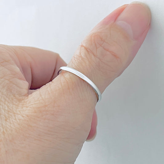 Sterling Silver Plain 2mm Band Ring, Dainty Wedding Bands, Stackable Rings