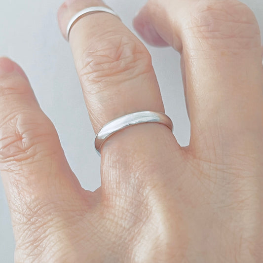 Sterling Silver Thin Plain 3mm Unisex Band Ring, Wedding Silver Ring