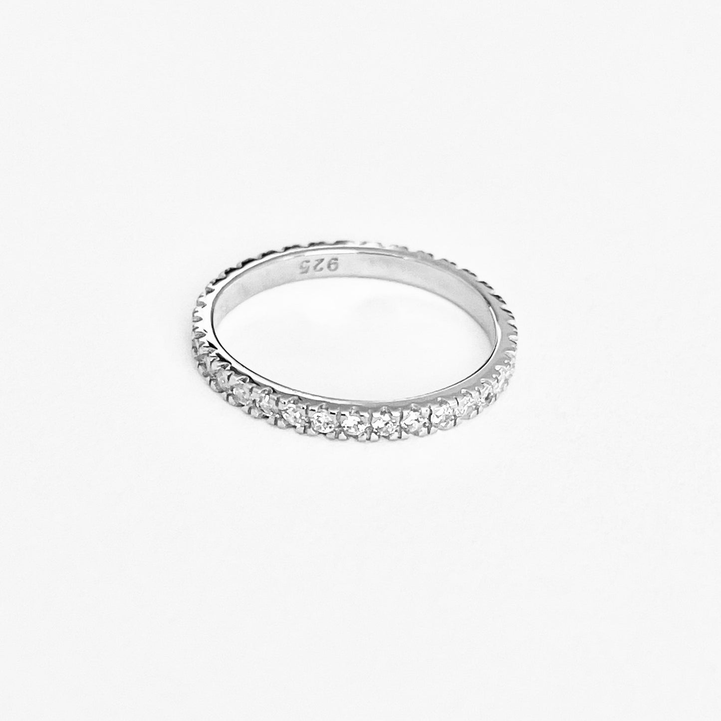 925 Sterling Silver Eternity CZ Wedding Band | Stackable Promise Ring