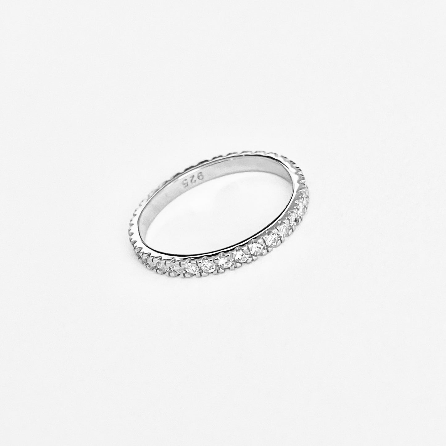 925 Sterling Silver Eternity CZ Wedding Band | Stackable Promise Ring