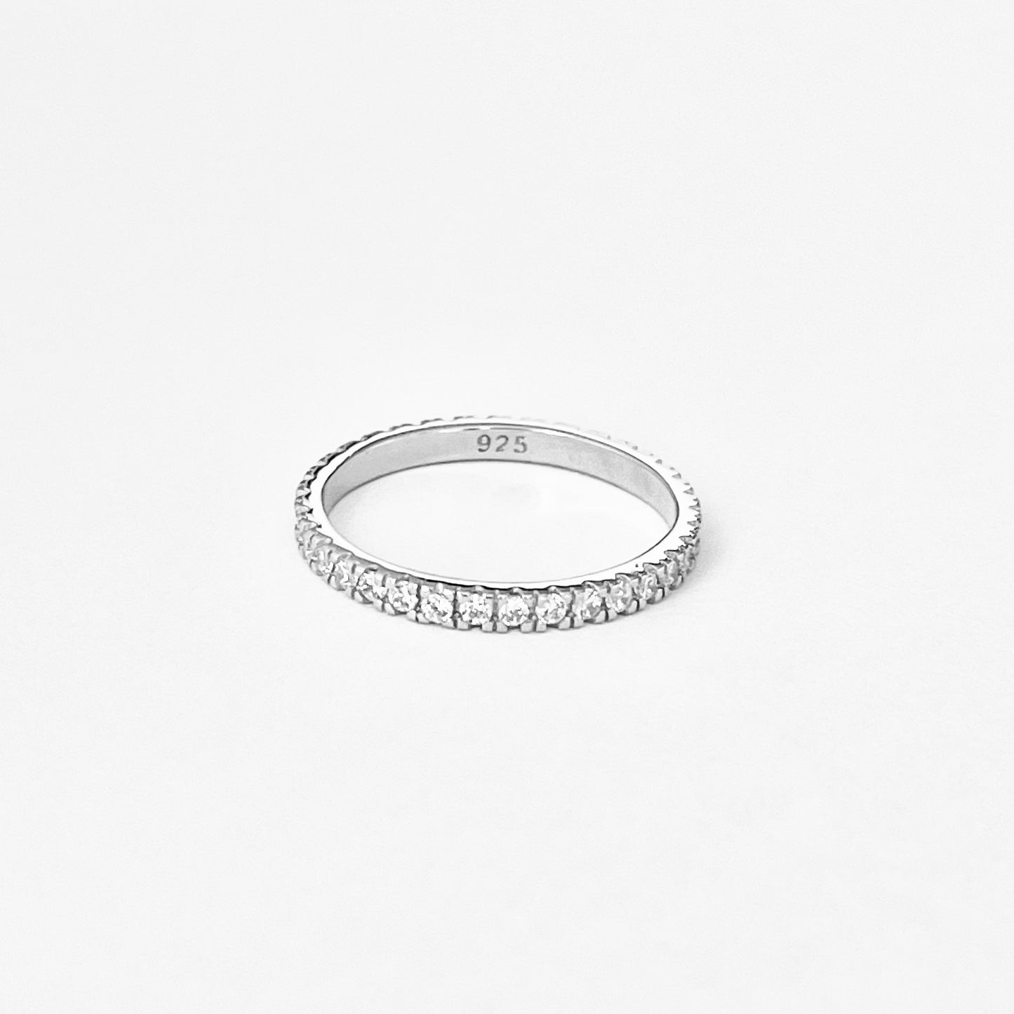 925 Sterling Silver Eternity CZ Wedding Band | Stackable Promise Ring