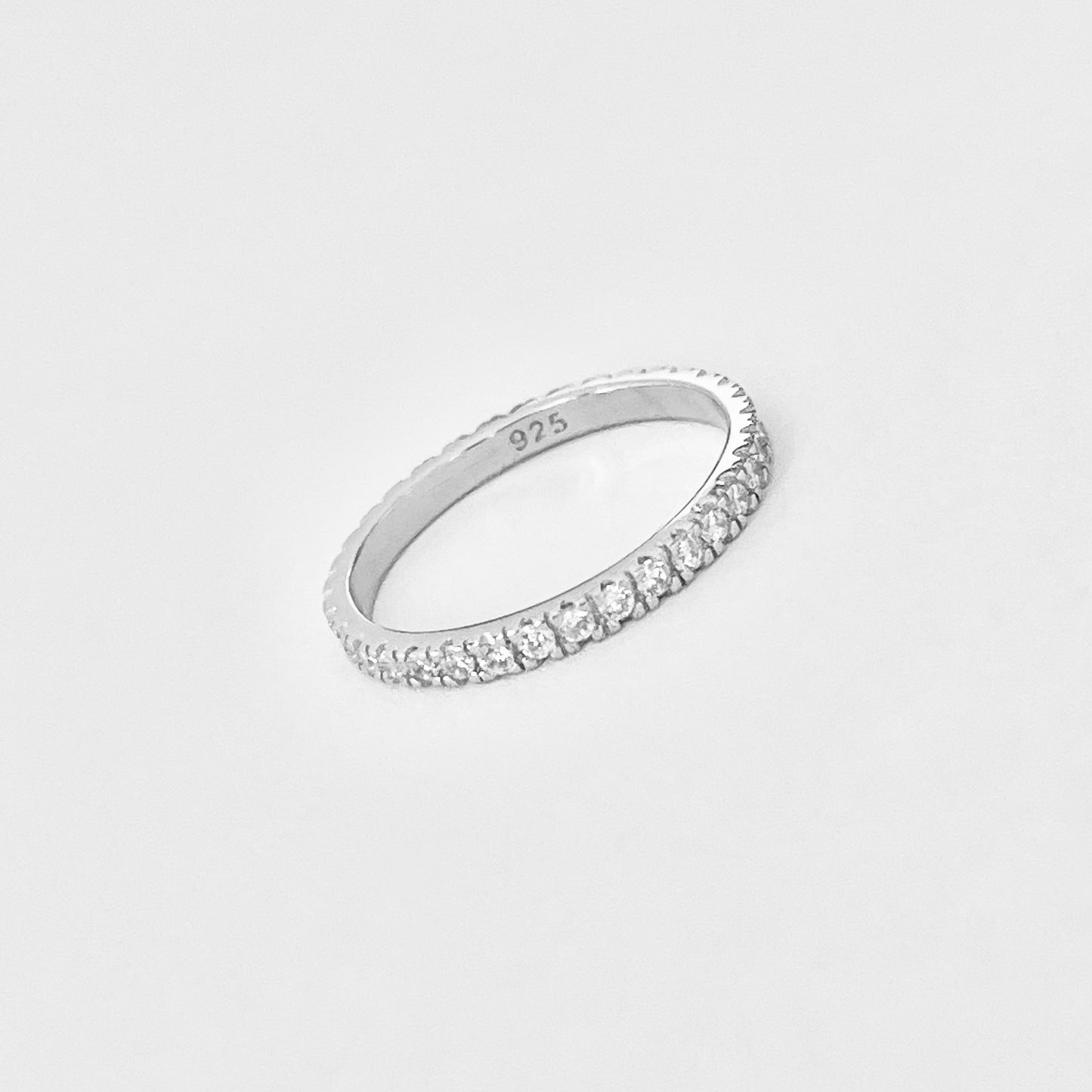 925 Sterling Silver Eternity CZ Wedding Band | Stackable Promise Ring