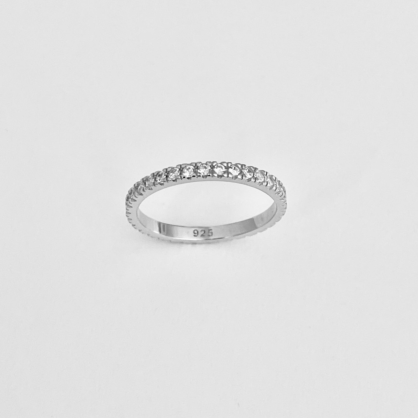 925 Sterling Silver Eternity CZ Wedding Band | Stackable Promise Ring