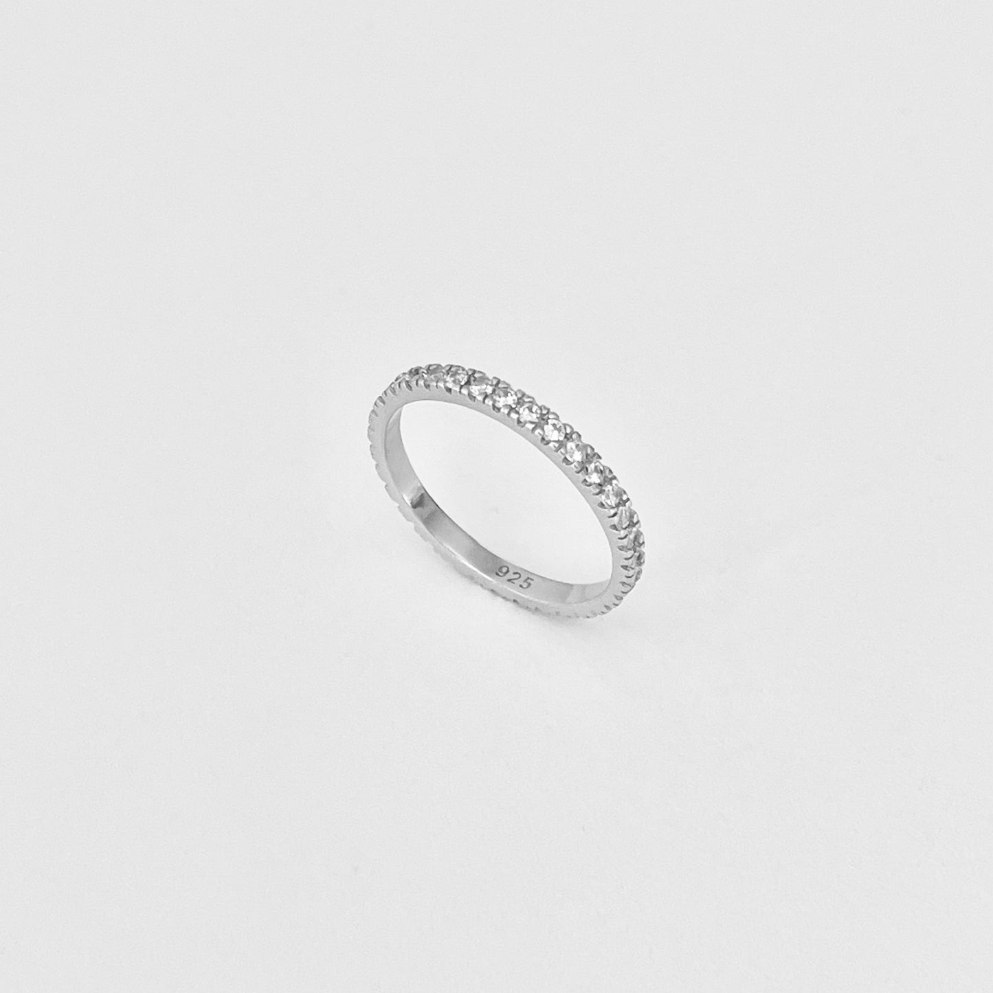 925 Sterling Silver Eternity CZ Wedding Band | Stackable Promise Ring
