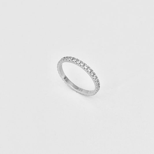 925 Sterling Silver Eternity CZ Wedding Band | Stackable Promise Ring