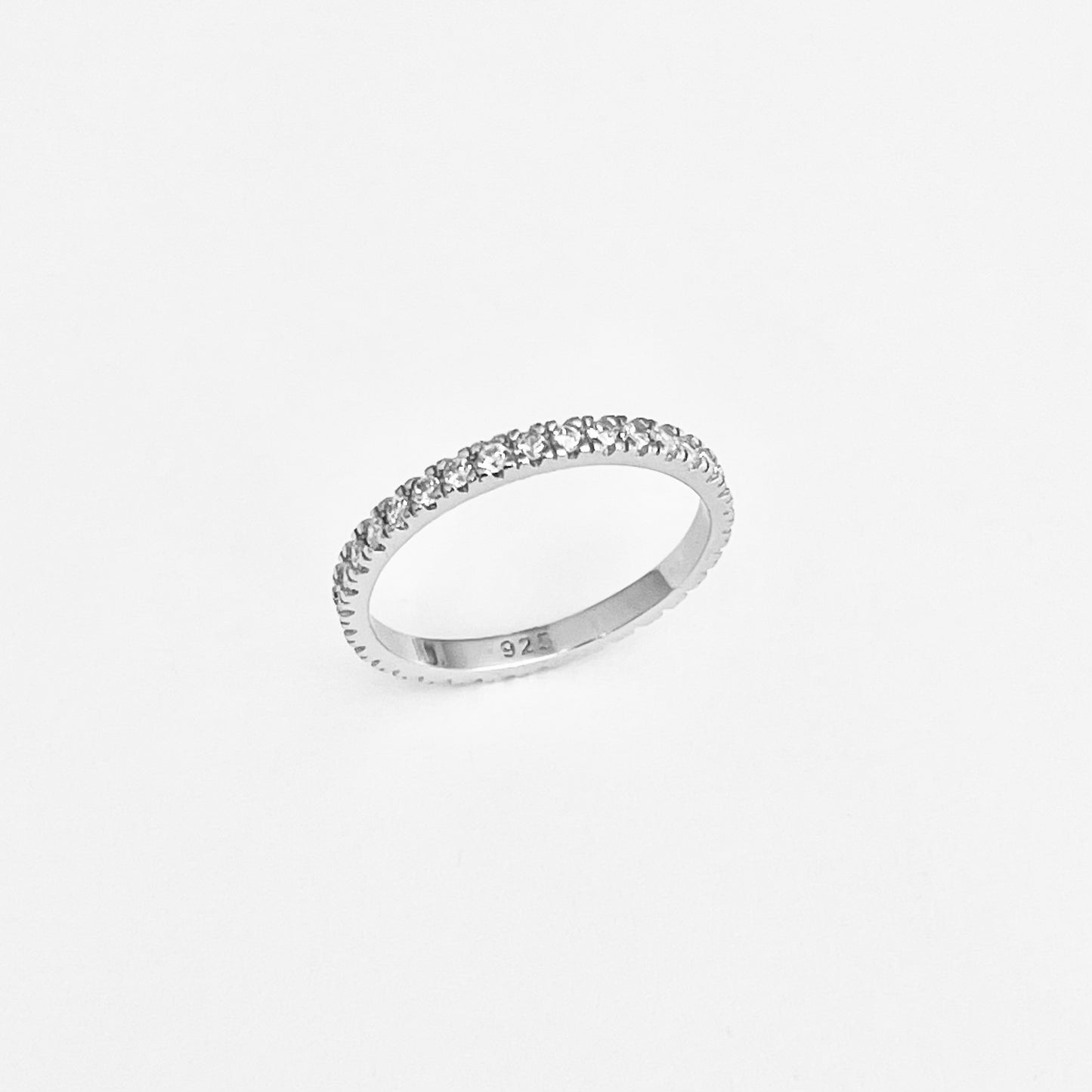 925 Sterling Silver Eternity CZ Wedding Band | Stackable Promise Ring