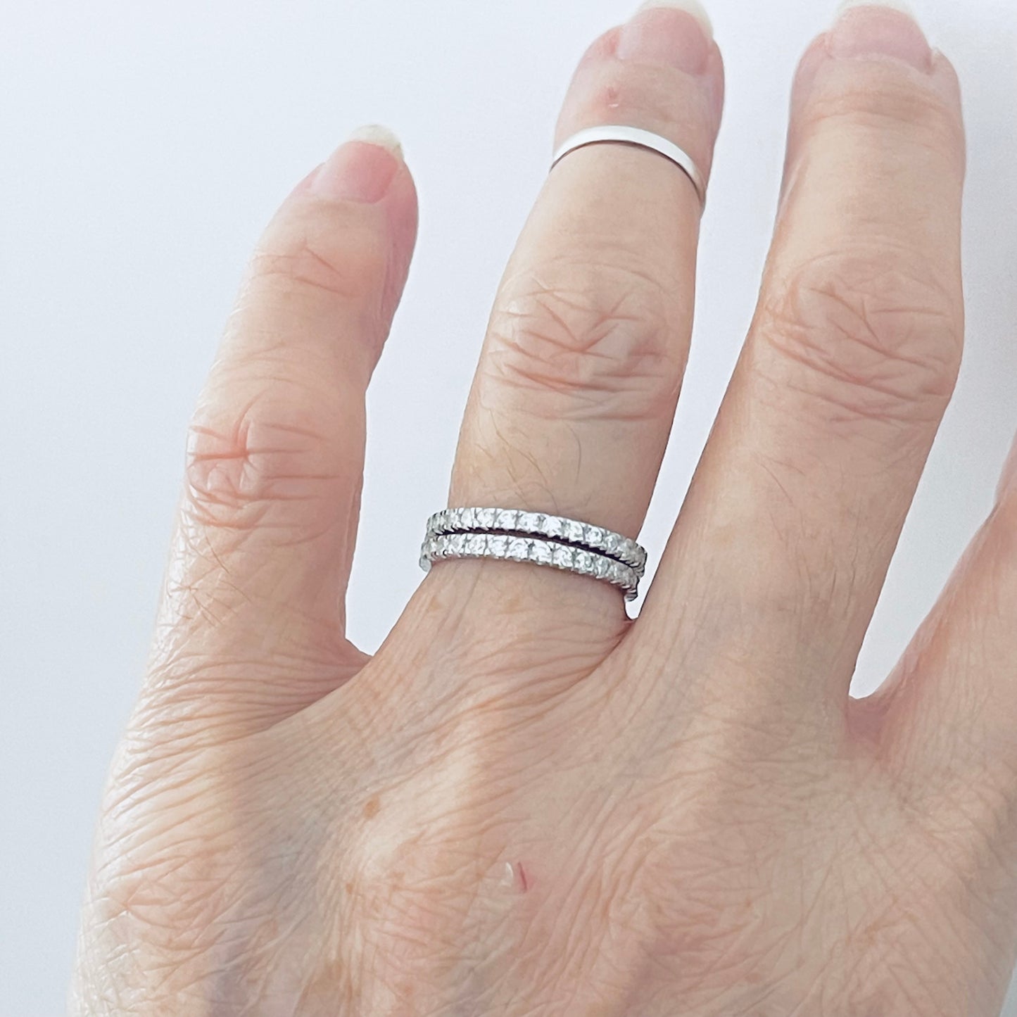 925 Sterling Silver Eternity CZ Wedding Band | Stackable Promise Ring