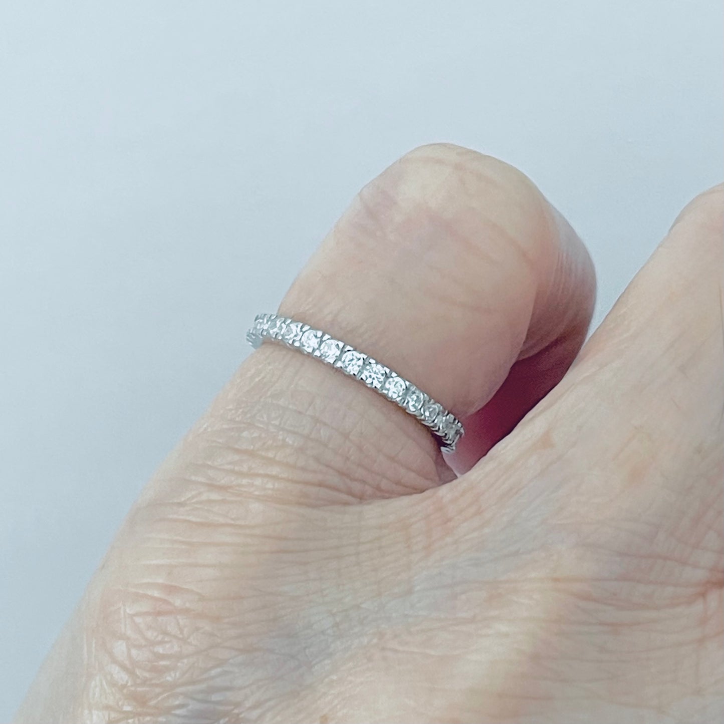 925 Sterling Silver Eternity CZ Wedding Band | Stackable Promise Ring