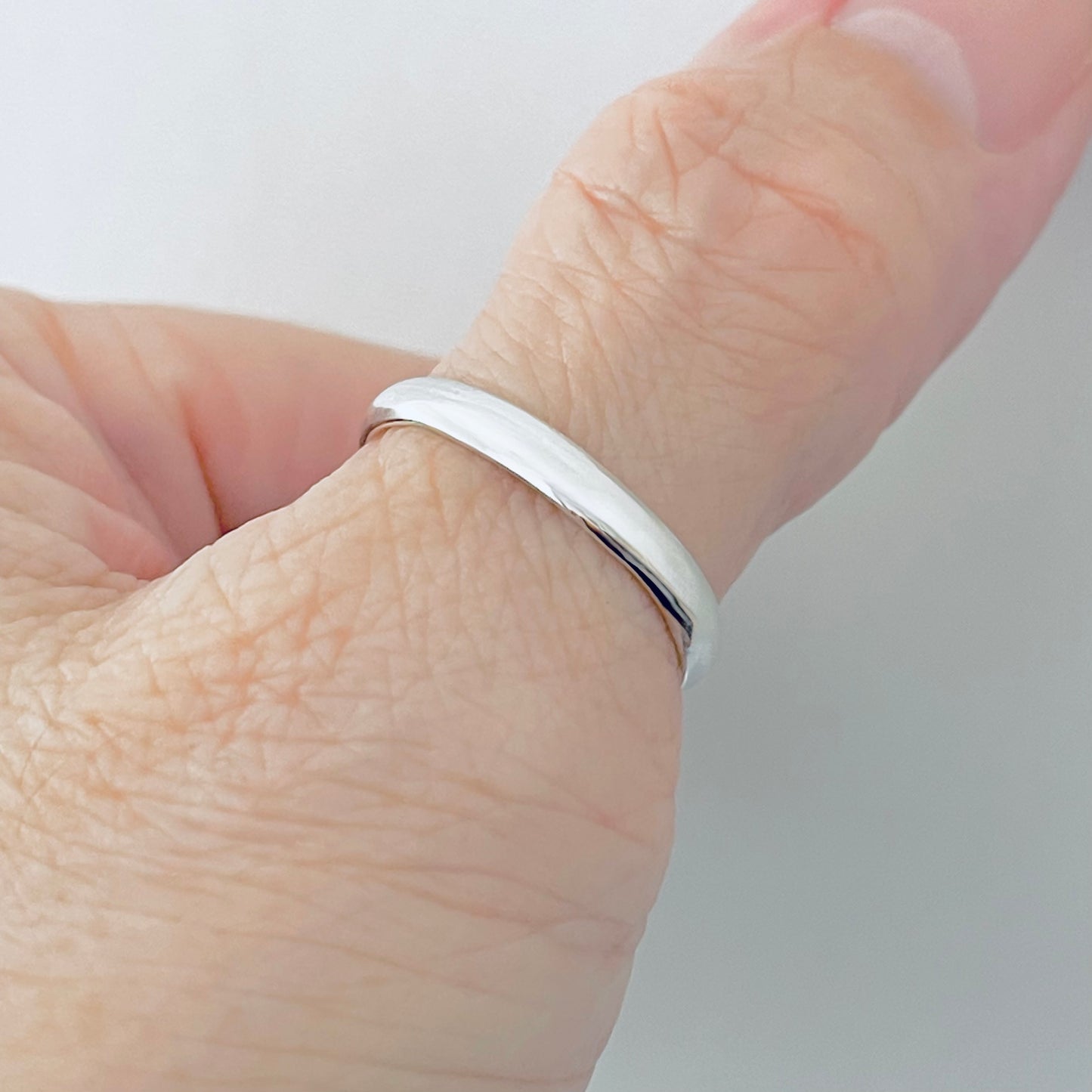 Sterling Silver High Polish Unisex Plain 3mm Wedding Band, Silver Rings, Stackable Bands