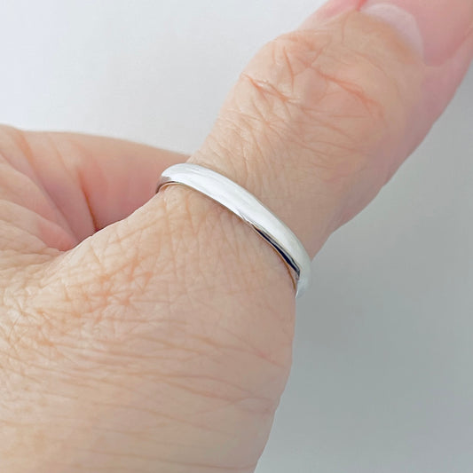 Sterling Silver High Polish Unisex Plain 3mm Wedding Band, Silver Rings, Stackable Bands