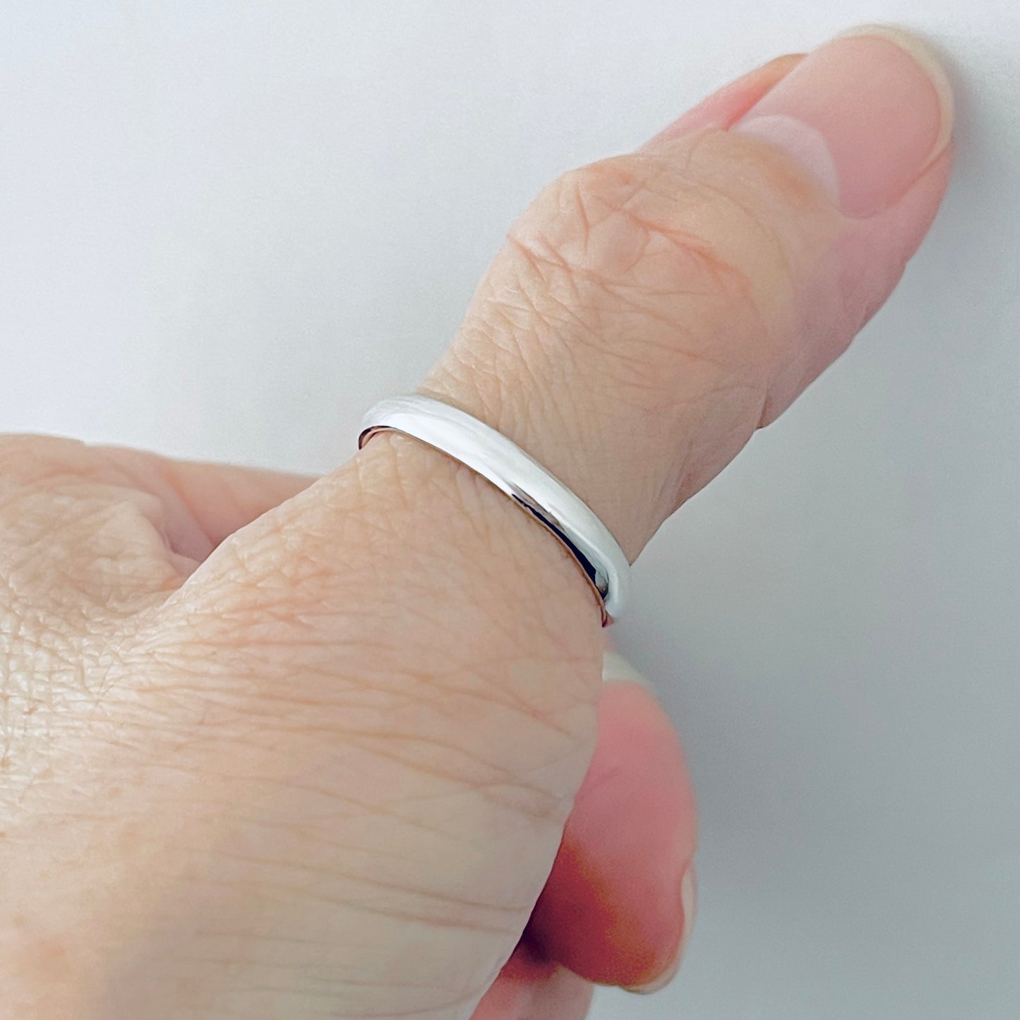 Sterling Silver Thin Plain 3mm Unisex Band Ring, Wedding Silver Ring