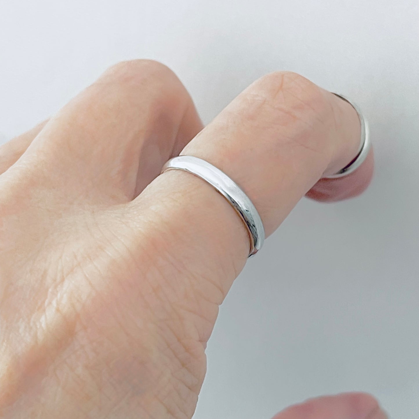 Sterling Silver High Polish Unisex Plain 3mm Wedding Band, Silver Rings, Stackable Bands