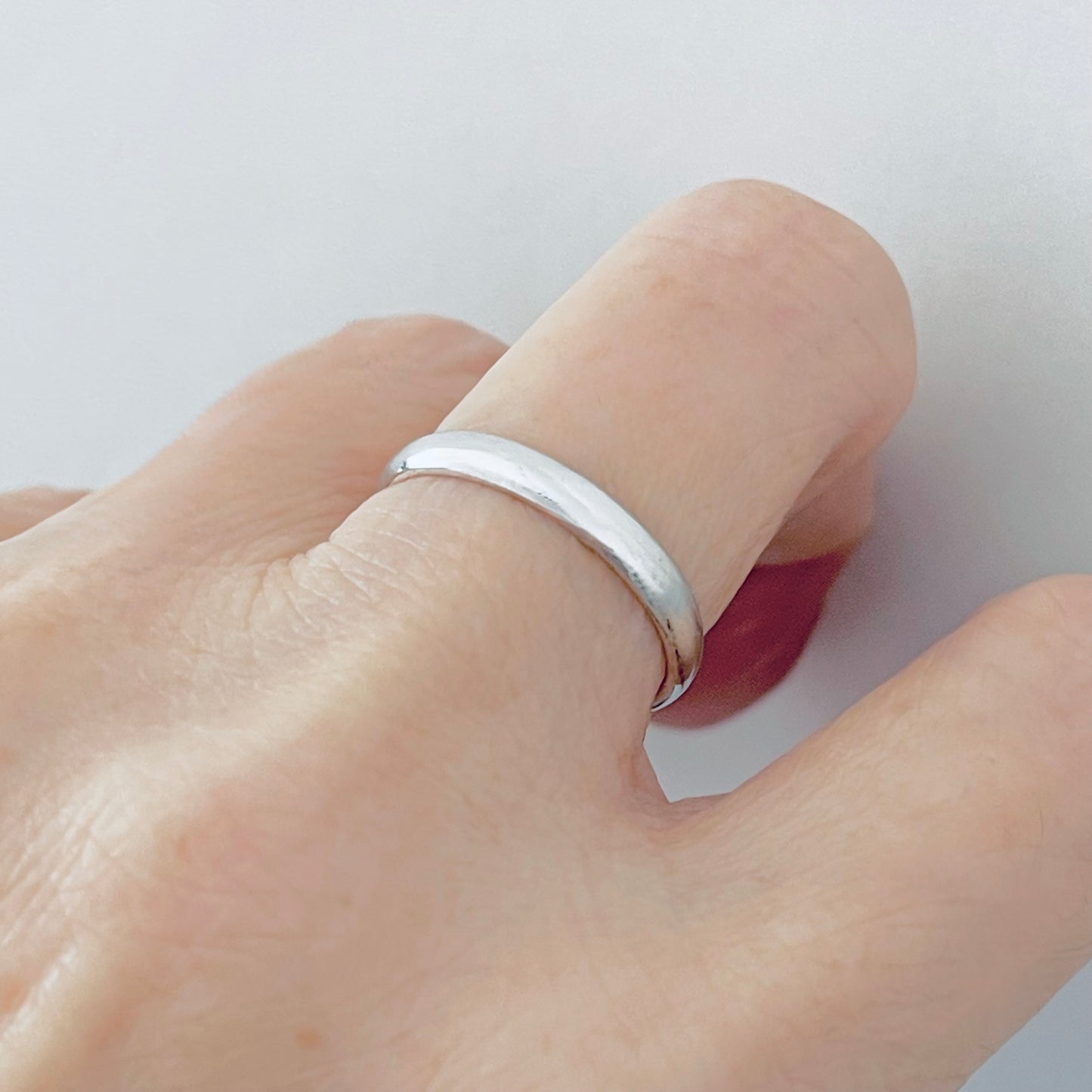 Sterling Silver High Polish Unisex Plain 3mm Wedding Band, Silver Rings, Stackable Bands