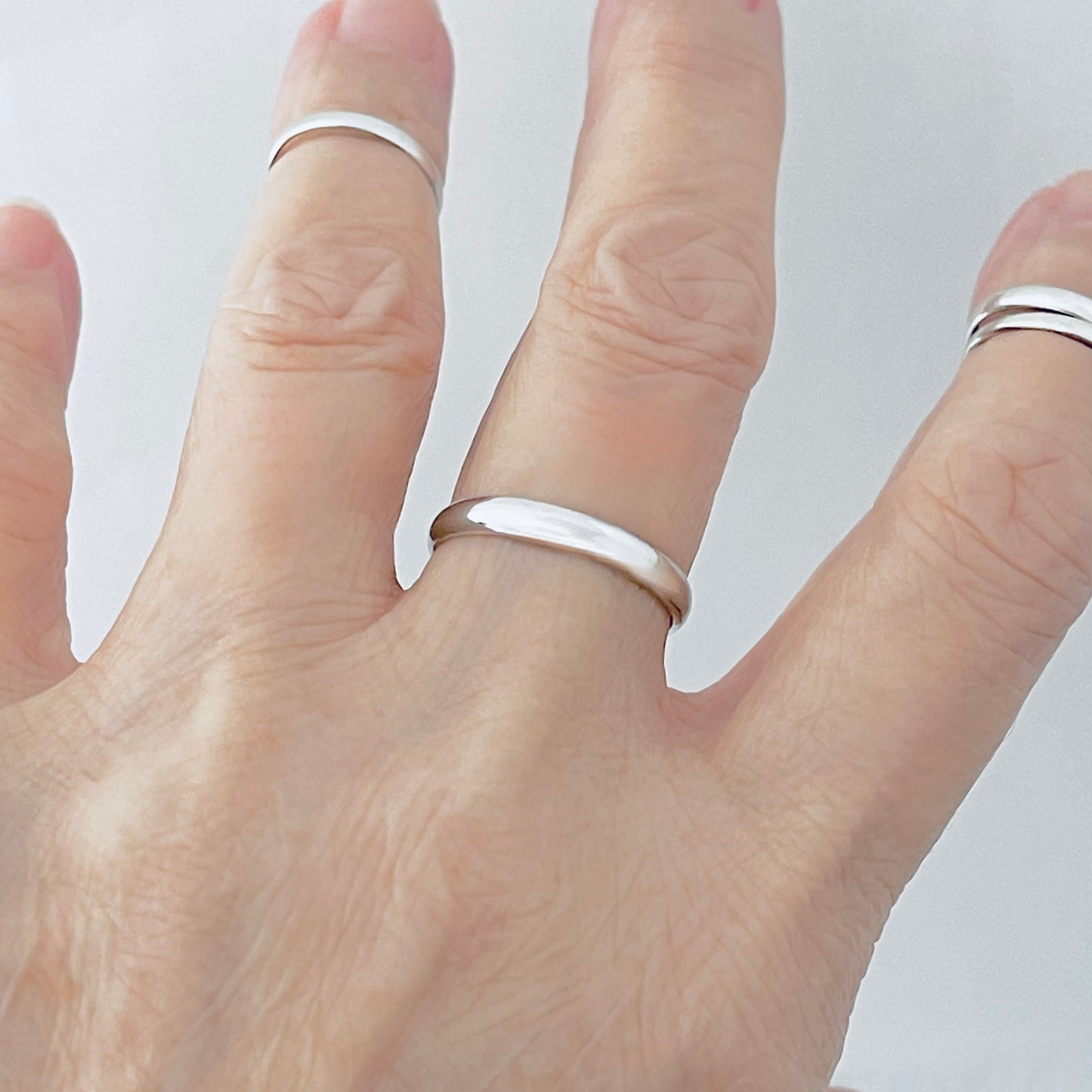 Sterling Silver Thin Plain 3mm Unisex Band Ring, Wedding Silver Ring