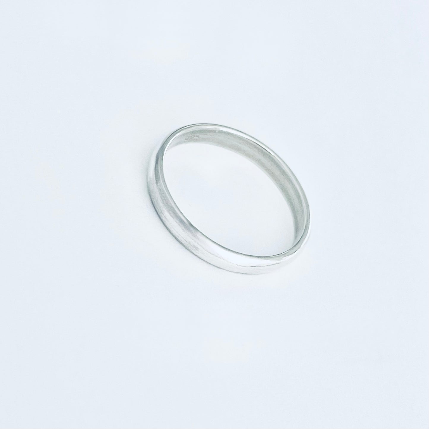 Sterling Silver Thin Plain 3mm Unisex Band Ring, Wedding Silver Ring