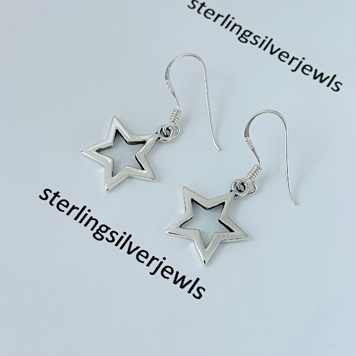 Sterling Silver Dangle Star Earring, Celestial Earring, Silver Earrings