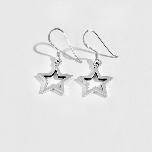 925 Sterling Silver Dangle Star Earrings | Celestial Drop Earring, Silver Jewelry