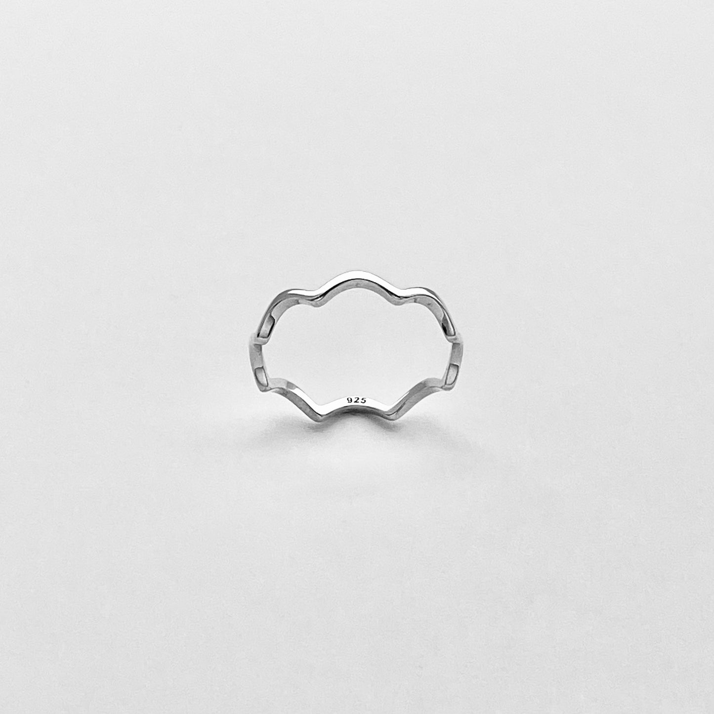 925 Sterling Silver Eternity Small Wave Band Ring | Dainty Ocean Waves Stackable Silver Bands