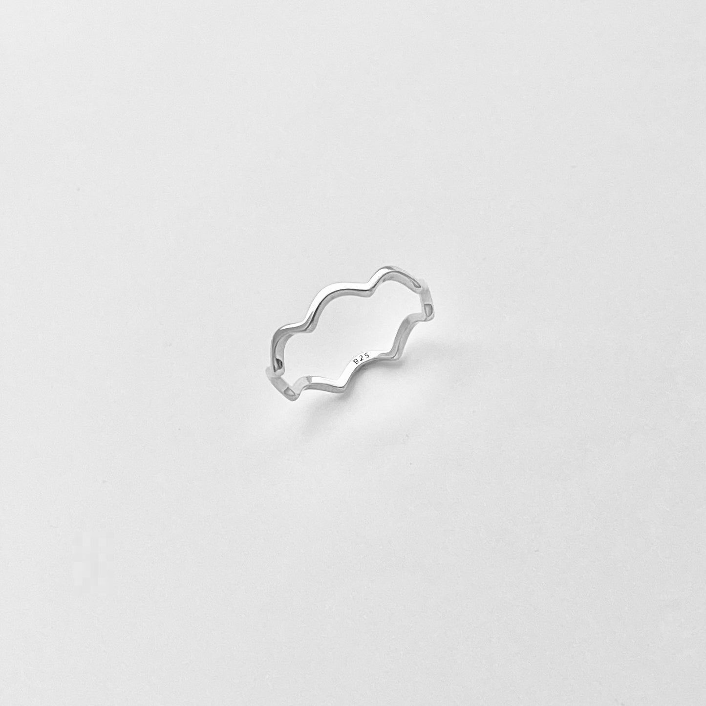 925 Sterling Silver Eternity Small Wave Band Ring | Dainty Ocean Waves Stackable Silver Bands