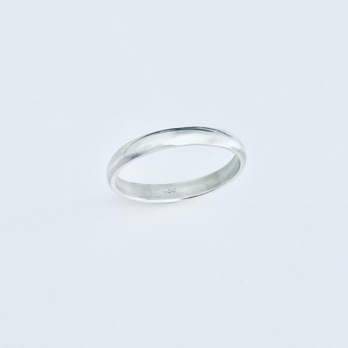 Sterling Silver Thin Plain 3mm Unisex Band Ring, Wedding Silver Ring