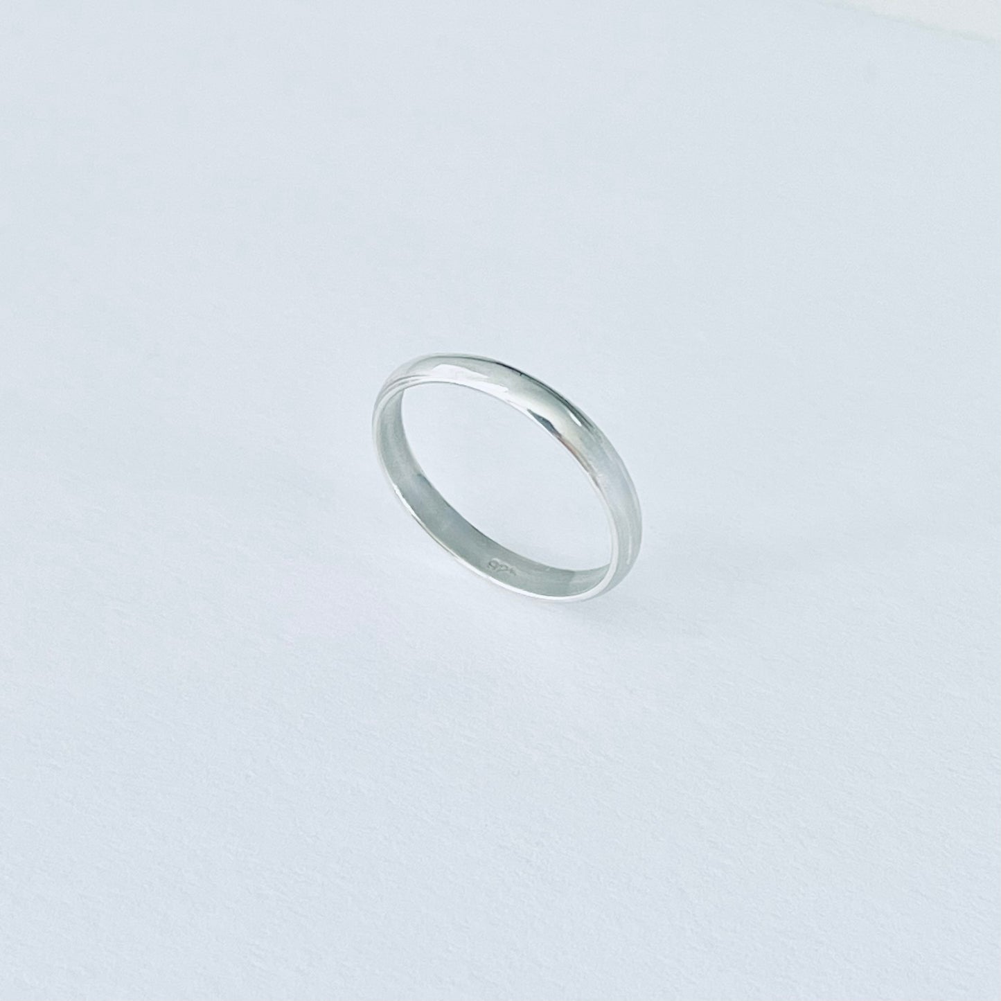 Sterling Silver High Polish Unisex Plain 3mm Wedding Band, Silver Rings, Stackable Bands