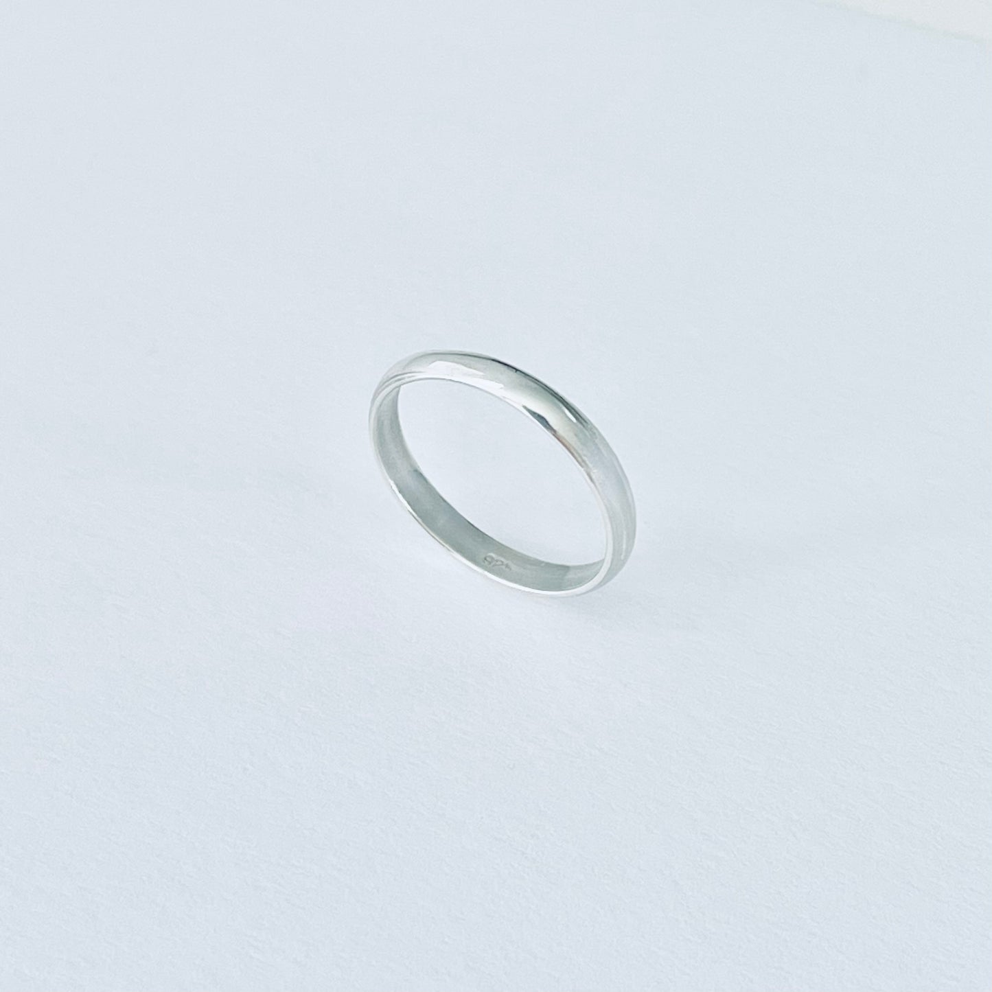 Sterling Silver Thin Plain 3mm Unisex Band Ring, Wedding Silver Ring
