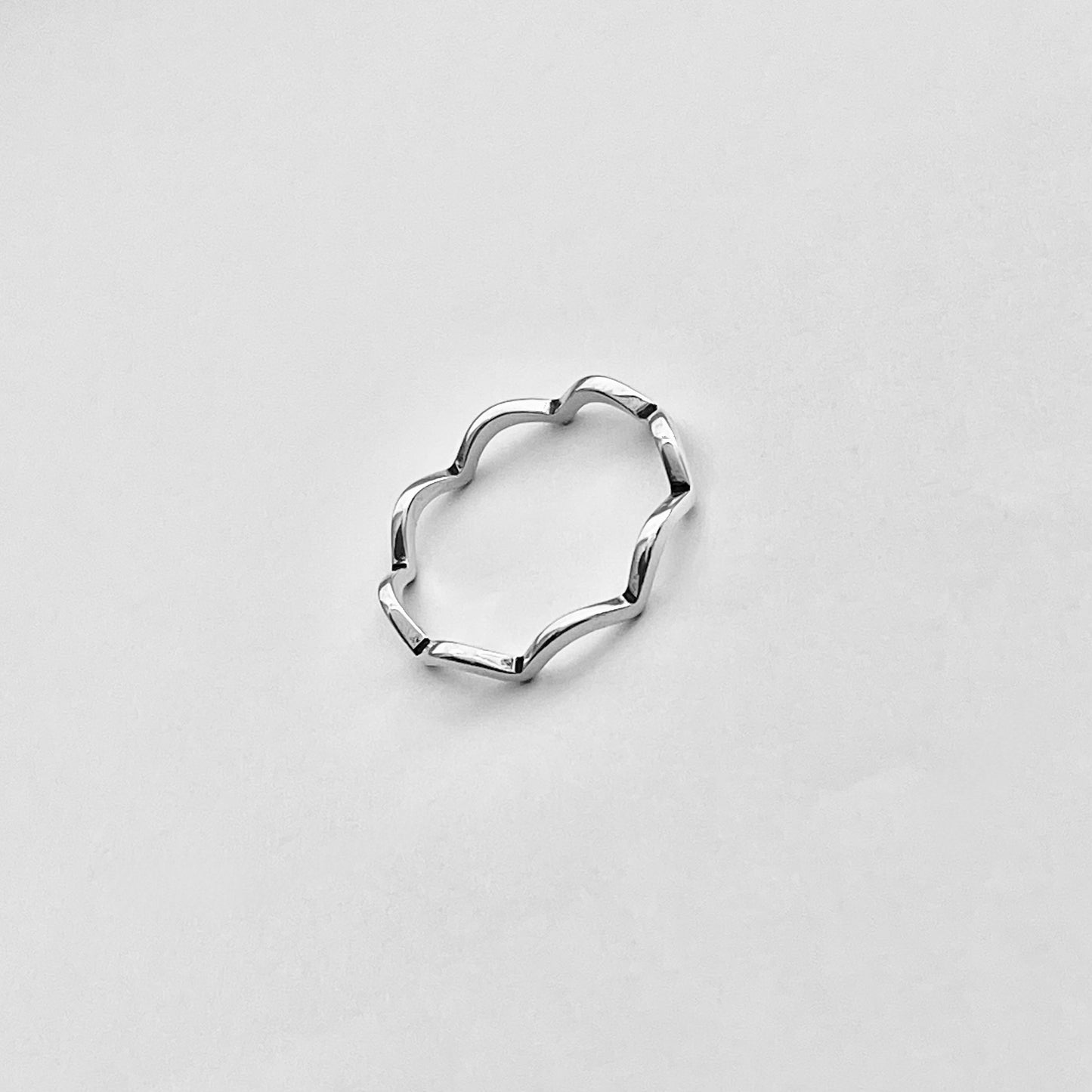 925 Sterling Silver Eternity Small Wave Band Ring | Dainty Ocean Waves Stackable Silver Bands