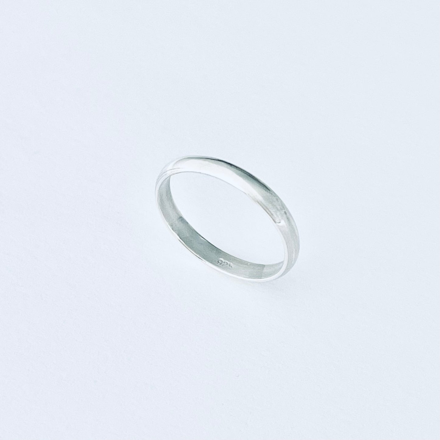 Sterling Silver Thin Plain 3mm Unisex Band Ring, Wedding Silver Ring
