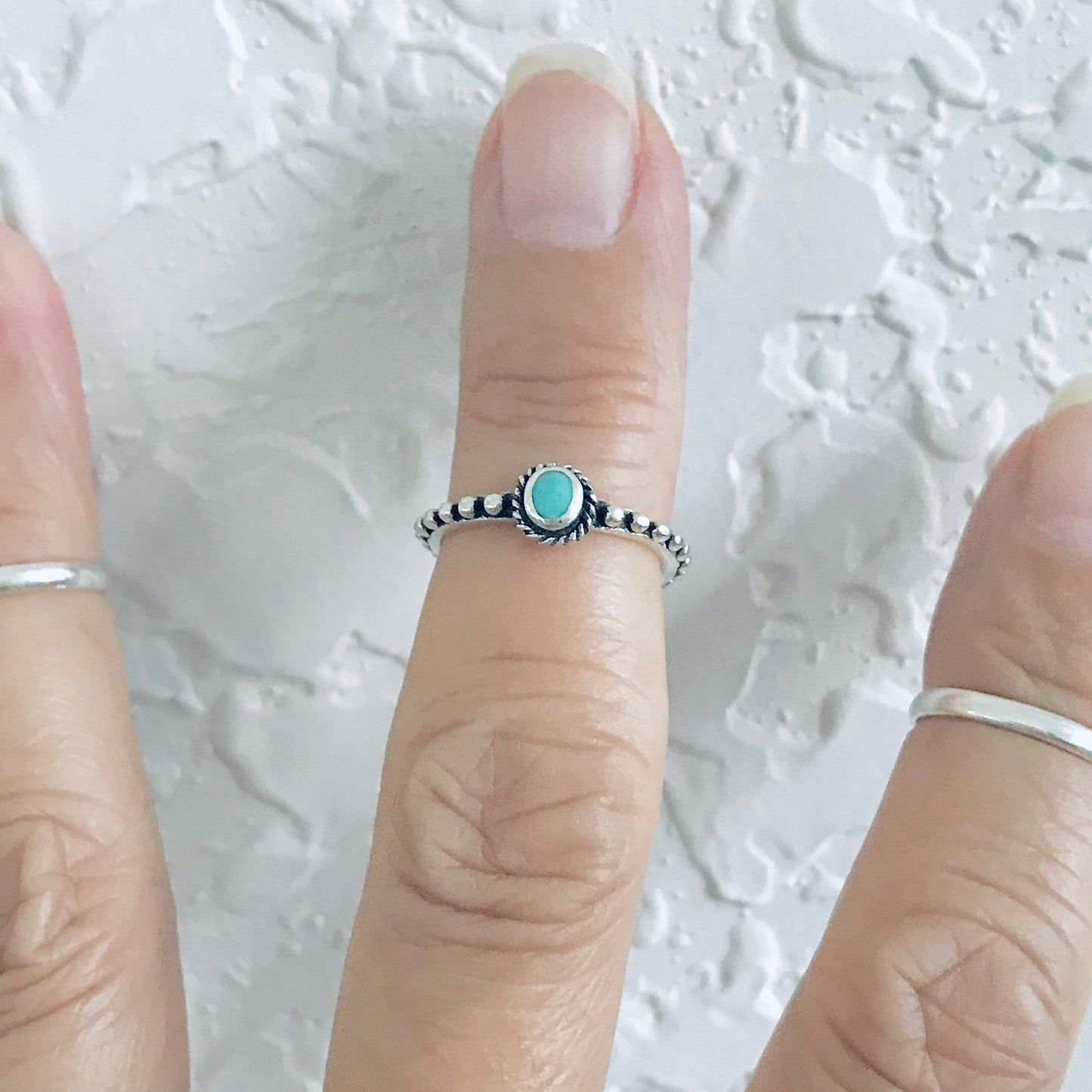 925 Sterling Silver Turquoise Bead Toe Ring | Bali Style Minimalist Jewelry