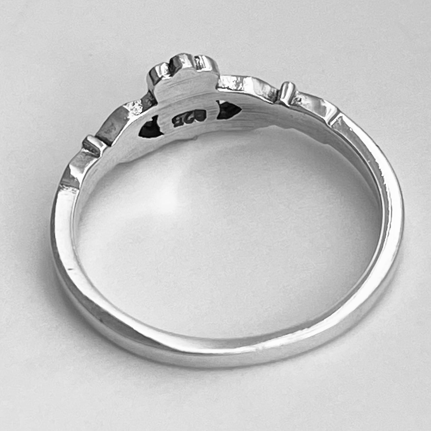 Sterling Silver Small Irish Claddagh Ring, Minimalist Heart Silver Rings