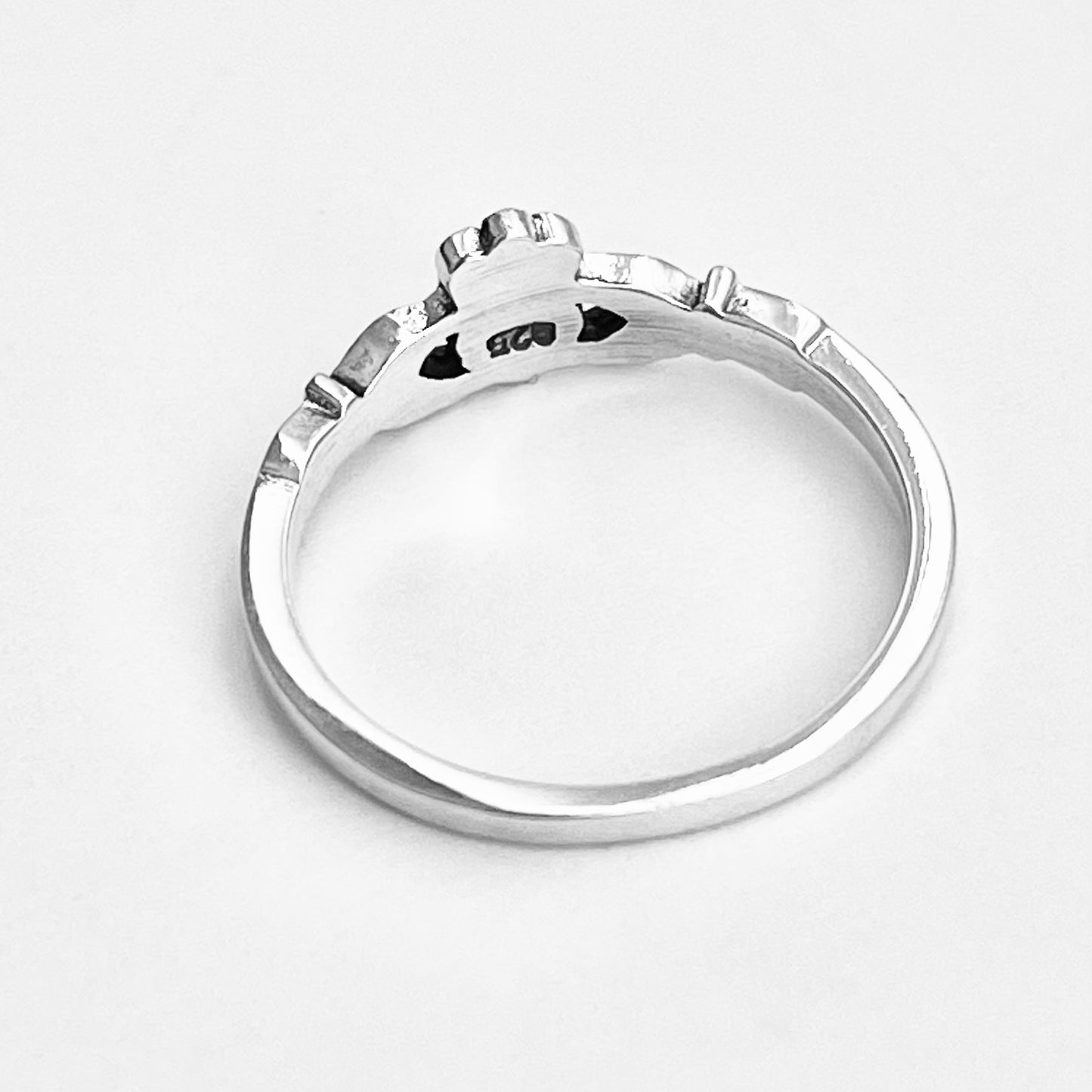 Sterling Silver Small Heart Irish Claddagh Ring, Dainty Rings, Crown Hearts, Friendship