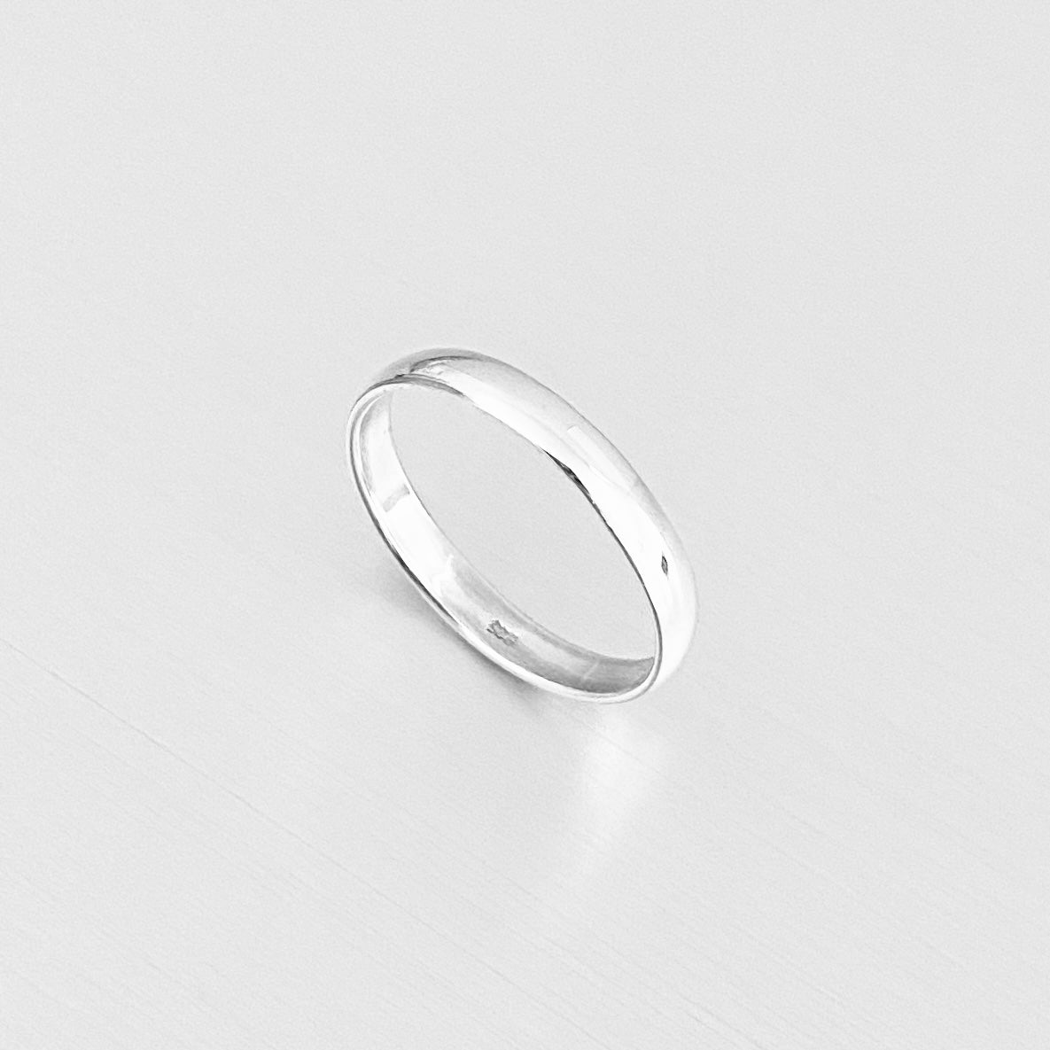 Sterling Silver Thin Plain 3mm Unisex Band Ring, Wedding Silver Ring