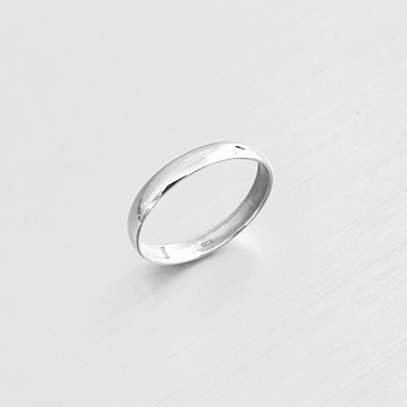 Sterling Silver Thin Plain 3mm Unisex Band Ring, Wedding Silver Ring