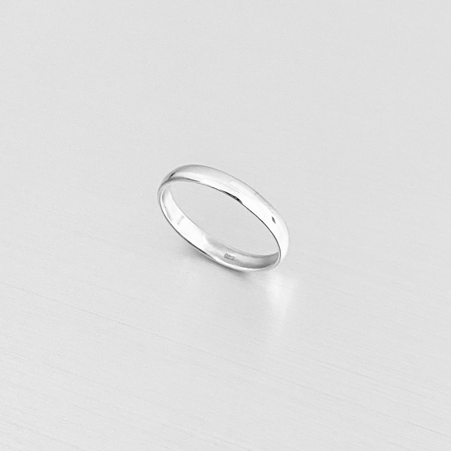 Sterling Silver Thin Plain 3mm Unisex Band Ring, Wedding Silver Ring