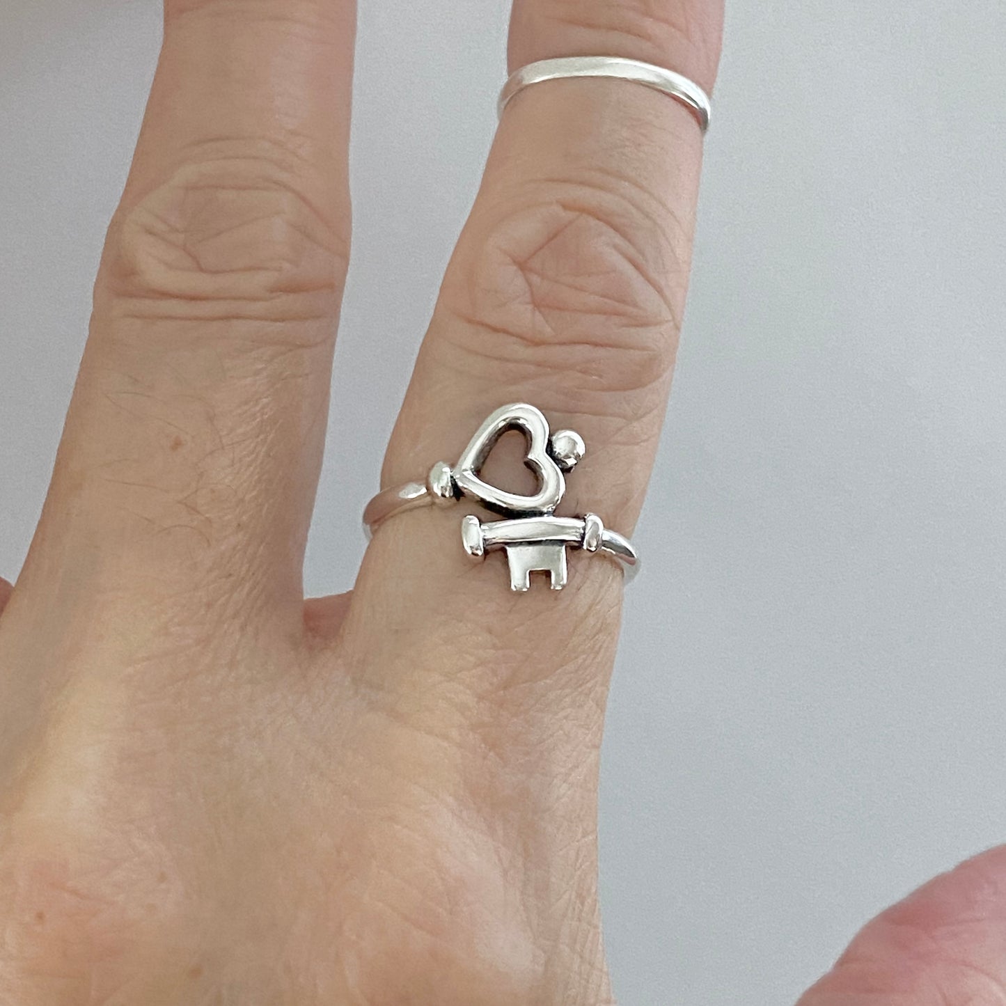 Sterling Silver Key to My Heart Ring, Silver Rings, Love Ring, Key Ring