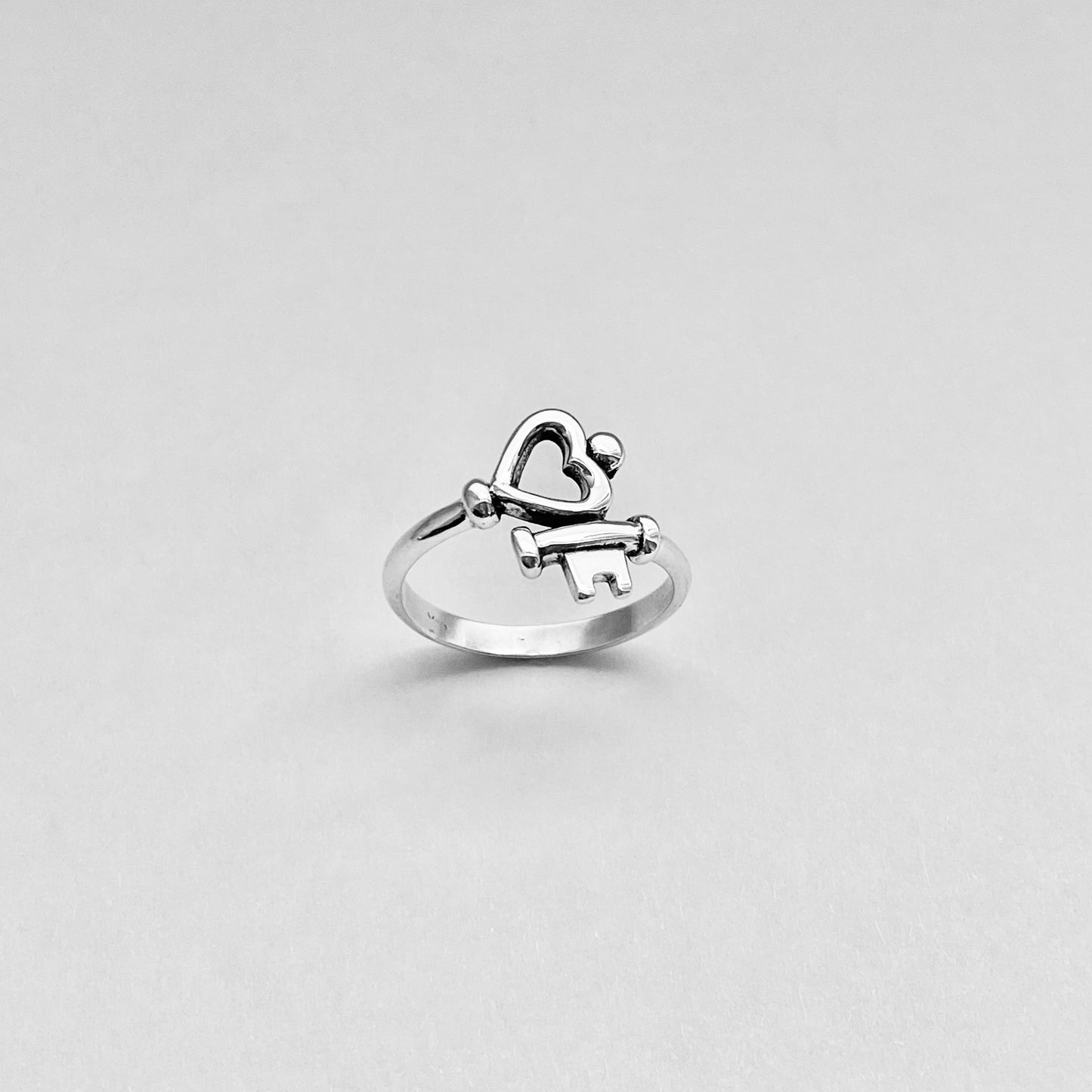 Sterling Silver Key to My Heart Ring, Silver Rings, Love Ring, Key Ring