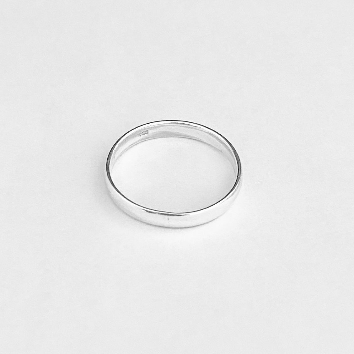 Sterling Silver Thin Plain 3mm Unisex Band Ring, Wedding Silver Ring