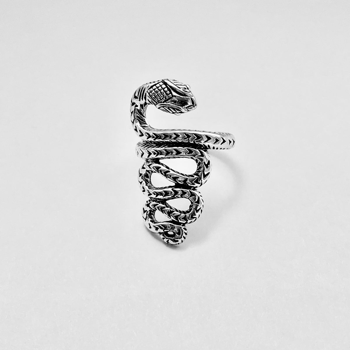 925 Sterling Silver Statement Heavy Snake Ring | Reptile Animal Silver Rings