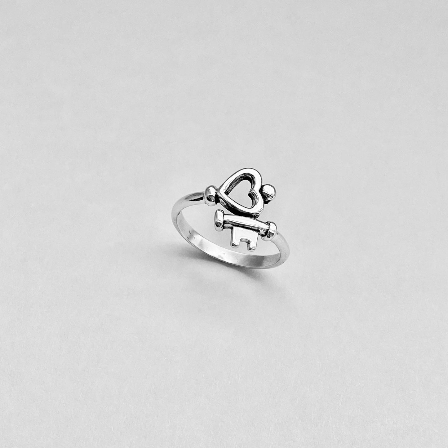 Sterling Silver Key to My Heart Ring, Silver Rings, Love Ring, Key Ring