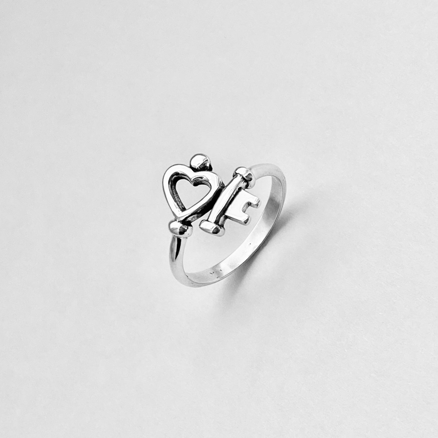 Sterling Silver Key to My Heart Ring, Silver Rings, Love Ring, Key Ring