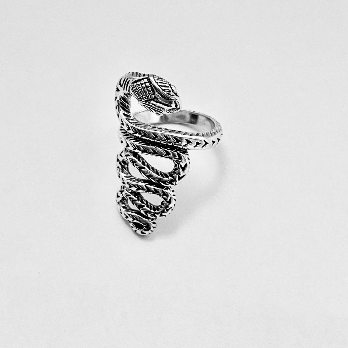 925 Sterling Silver Statement Heavy Snake Ring | Reptile Animal Silver Rings