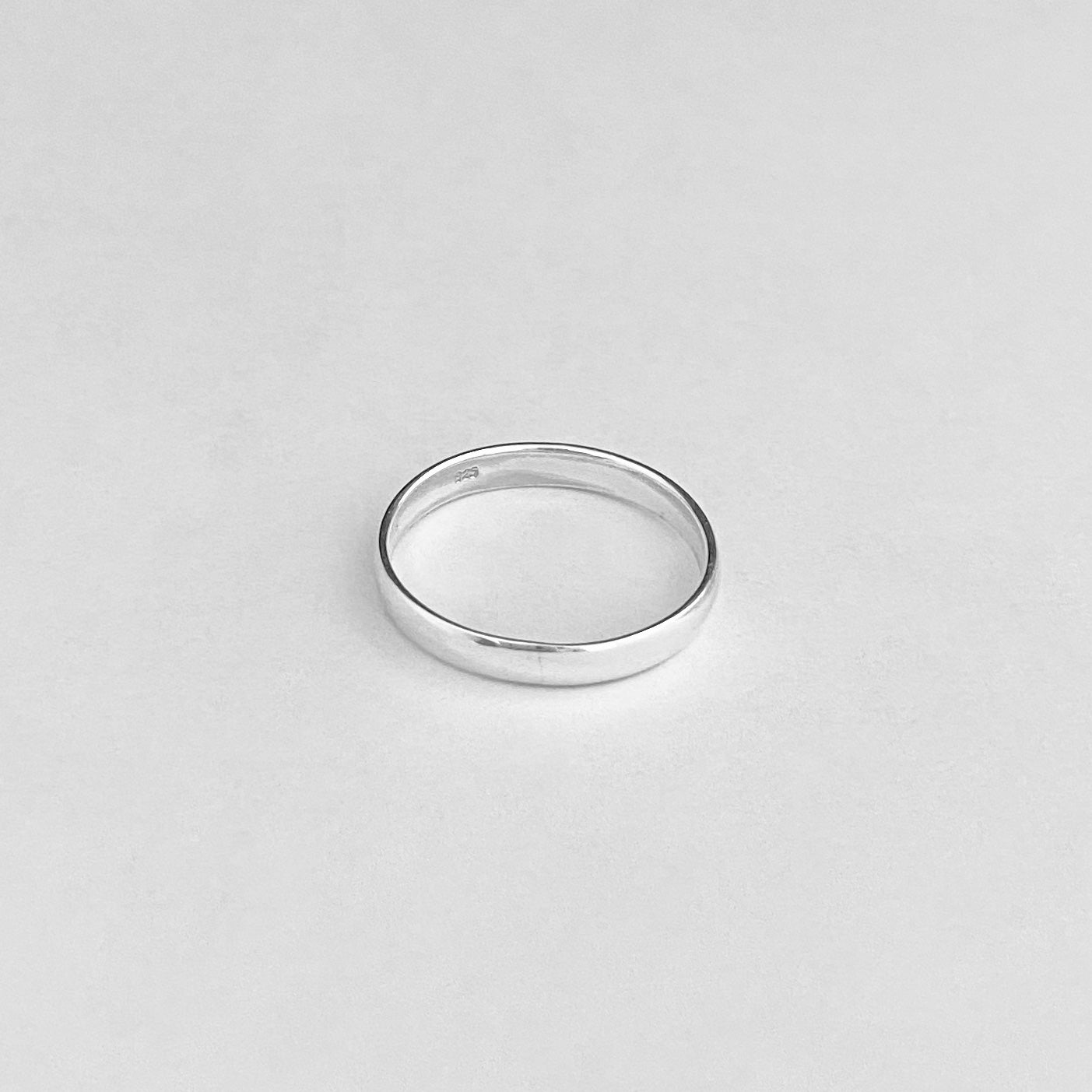 Sterling Silver Thin Plain 3mm Unisex Band Ring, Wedding Silver Ring