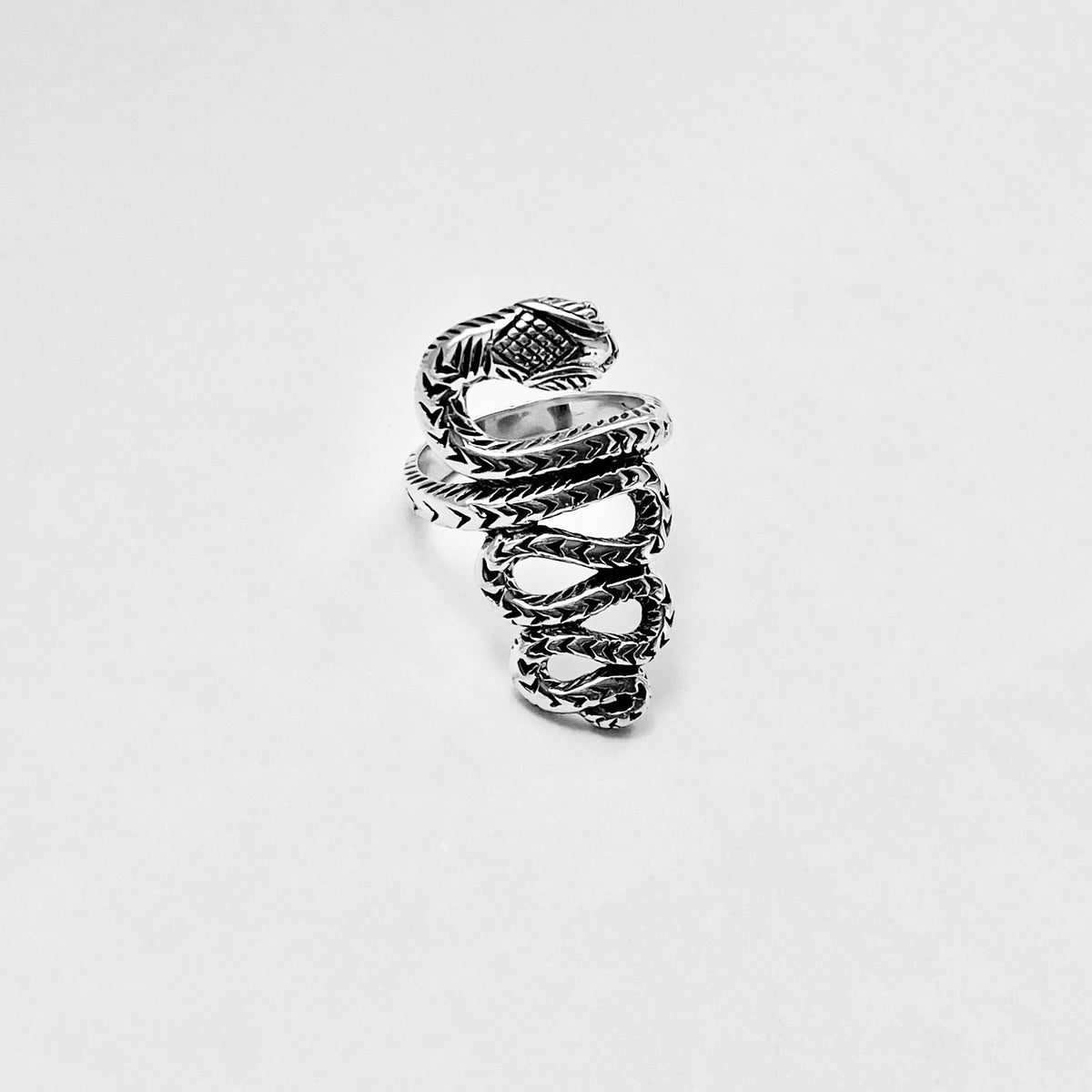 925 Sterling Silver Statement Heavy Snake Ring | Reptile Animal Silver Rings