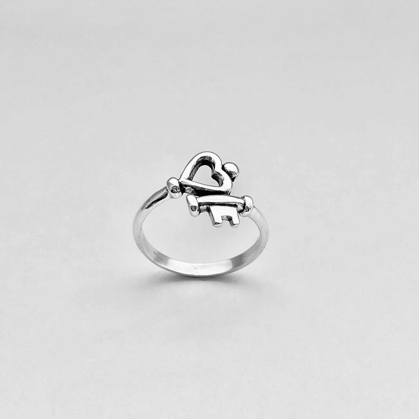 Sterling Silver Key to My Heart Ring, Silver Rings, Love Ring, Key Ring